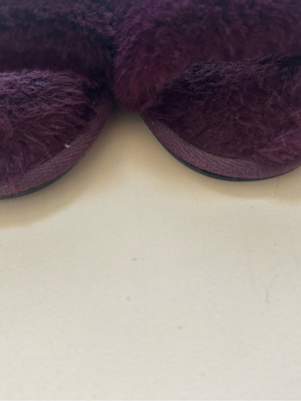 PINK Victoria's Secret Plush Slide Sandals in Deep Plum with Silver Dog Logo - Picture 4 of 8